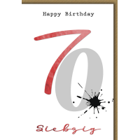 70. Geburtstag Glückwunschkarte Tintenfleck