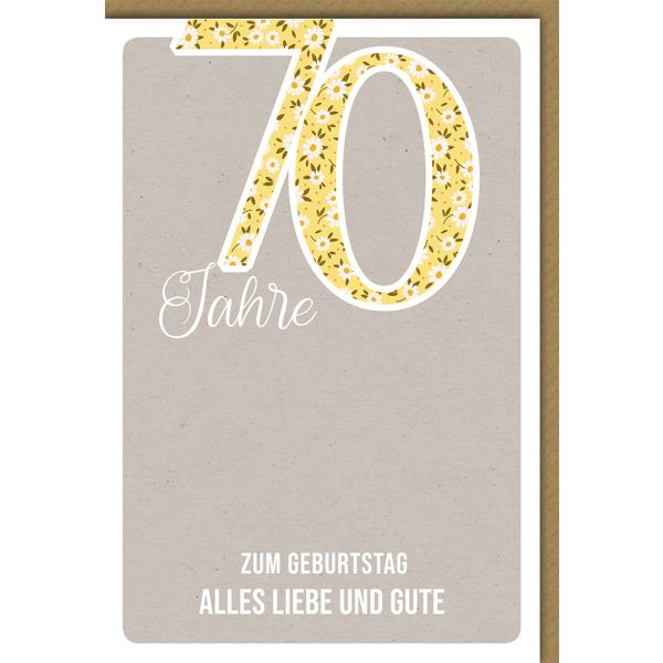 70. Geburtstag Glückwunschkarte 70 Blumen