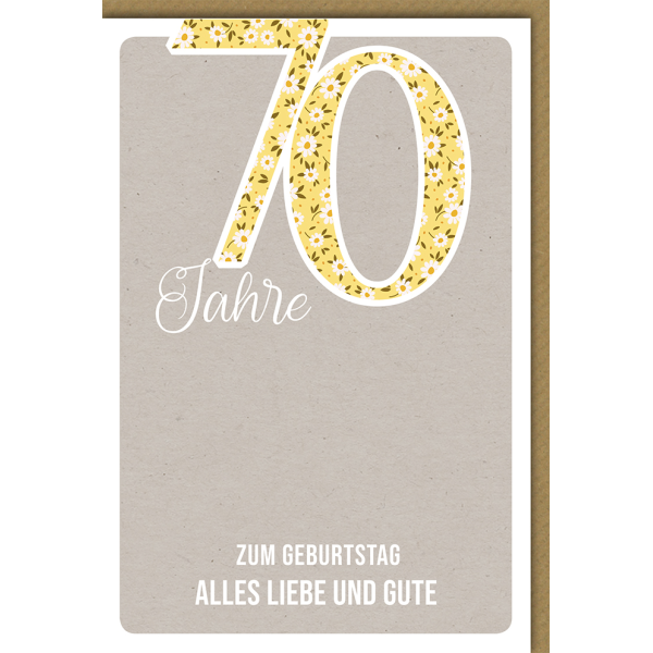 70. Geburtstag Glückwunschkarte 70 Blumen
