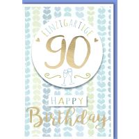 A 90. Geburtstag Glückwunschkarte mit Umschlag 90...