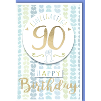A 90. Geburtstag Glückwunschkarte mit Umschlag 90...