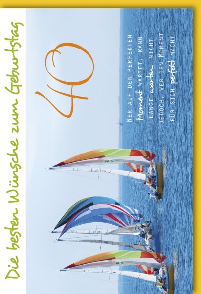 40. Geburtstag - Glückwunschkarte im Format 11,5 x 17 cm mit Umschlag - Verlag Dominique
