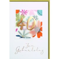 40. Geburtstag Glückwunschkarte mit Umschlag goldene...