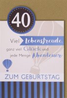 A - 40. Geburtstag - Glückwunschkarte im Format 11,5...