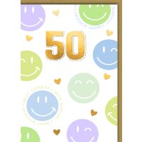 50. Geburtstag Glückwunschkarte mit Umschlag...