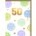 50. Geburtstag Glückwunschkarte mit Umschlag Pastellsmileys goldene Zahl Happy Birthday