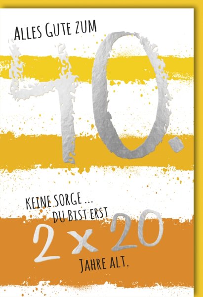 40. Geburtstag - Glückwunschkarte im Format 11,5 x 17 cm mit Umschlag - Verlag Dominique