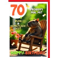 70. Geburtstag Glückwunschkarte mit Umschlag Wombats...