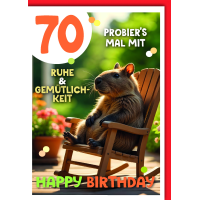 70. Geburtstag Glückwunschkarte mit Umschlag Wombats...