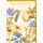 70. Geburtstag Grußkarte mit Umschlag bunte Blumen Retro