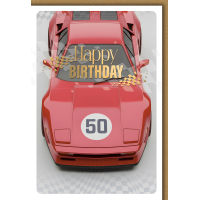 50. Geburtstag Grußkarte mit Umschlag Oldtimer...