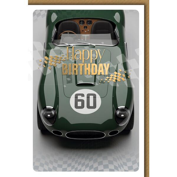 60. Geburtstag Grußkarte mit Umschlag Oldtimer