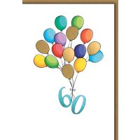 60. Geburtstag Grußkarte mit Umschlag Bunte...