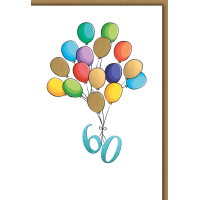 60. Geburtstag Grußkarte mit Umschlag Bunte...