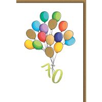 70. Geburtstag Grußkarte mit Umschlag Bunte...