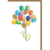 70. Geburtstag Grußkarte mit Umschlag Bunte...