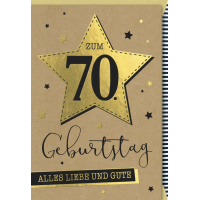 70. Geburtstag Glückwunschkarte mit Umschlag Zahl...
