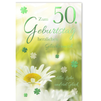 50. Geburtstag Glückwunschkarte mit Umschlag...
