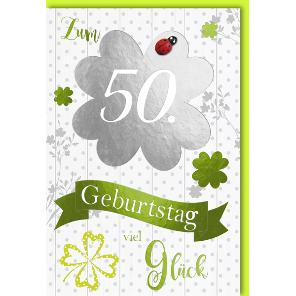50. Geburtstag große A4 XXL Glückwunschkarte mit Umschlag bunte Luftballons