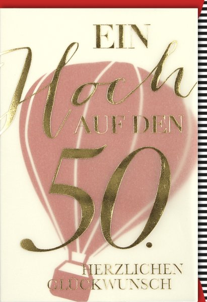 50. Geburtstag - Glückwunschkarte im Format 11,5 x 17 cm mit Umschlag - Verlag Dominique