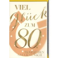 A 80. Geburtstag Glückwunschkarte mit Umschlag 80...