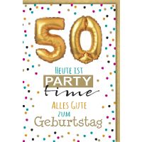 A 50. Geburtstag Glückwunschkarte mit Umschlag 50...