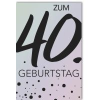 A 40. Geburtstag Glückwunschkarte mit Umschlag 40...