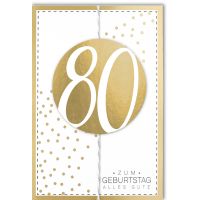 A 80. Geburtstag Glückwunschkarte mit Umschlag 80...