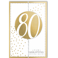A 80. Geburtstag Glückwunschkarte mit Umschlag 80...