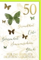 A - 50. Geburtstag - Glückwunschkarte im Format 11,5...
