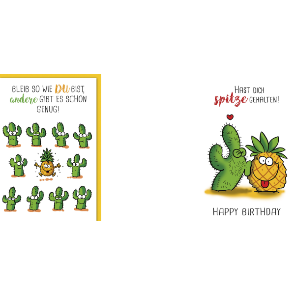 Geburtstag Comic Humor Glückwunschkarte mit Umschlag, hast Dich spitze gehalten