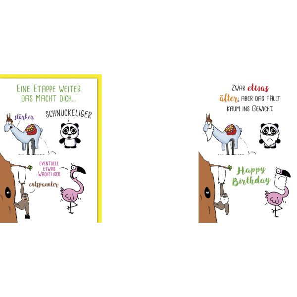 Geburtstag Comic Humor Glückwunschkarte mit Umschlag Eine Etappe weiter