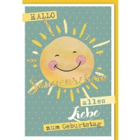 Geburtstag Glückwunschkarte mit Umschlag, Sonne,...