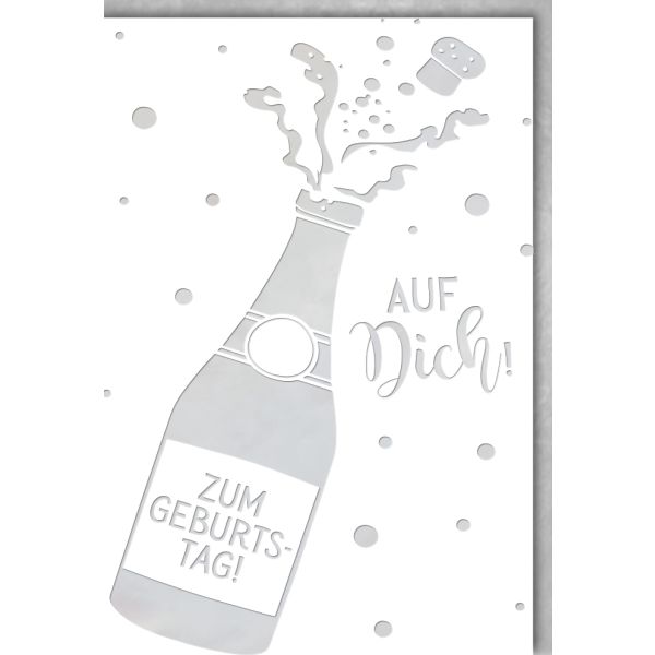 Geburtstag Glückwunschkarte mit Umschlag Motiv: Sektflasche
