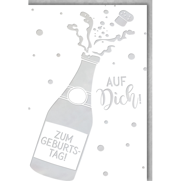 Geburtstag Glückwunschkarte mit Umschlag Motiv: Sektflasche
