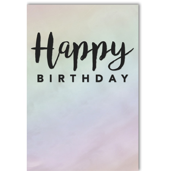 Geburtstag Glückwunschkarte mit Umschlag Schwarz - Silber Happy Birthday