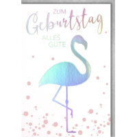 Geburtstag Glückwunschkarte mit Umschlag Flamingo...