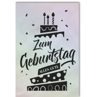 Geburtstag Glückwunschkarte mit Umschlag Schwarz -...