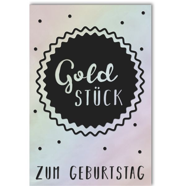 Geburtstag Glückwunschkarte mit Umschlag Goldstück Zum Geburtstag