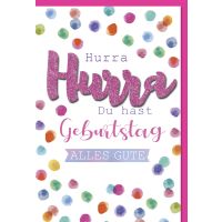 Geburtstag Glückwunschkarte mit Umschlag Konfetti...