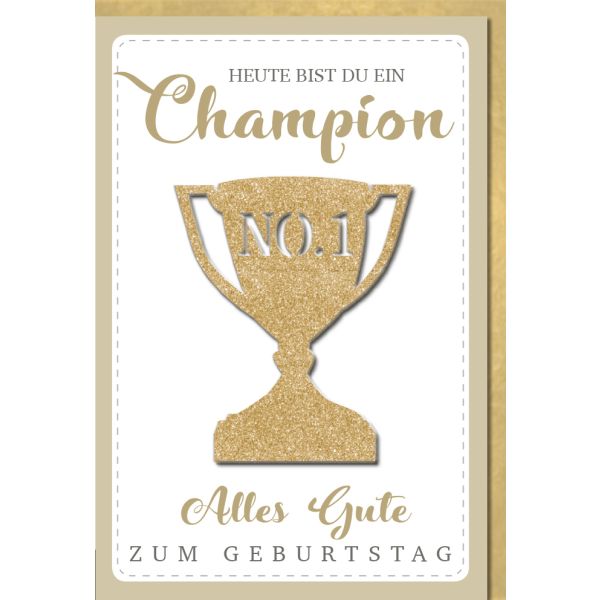 Geburtstag Glückwunschkarte mit Umschlag Champion Pokal Alles Gute