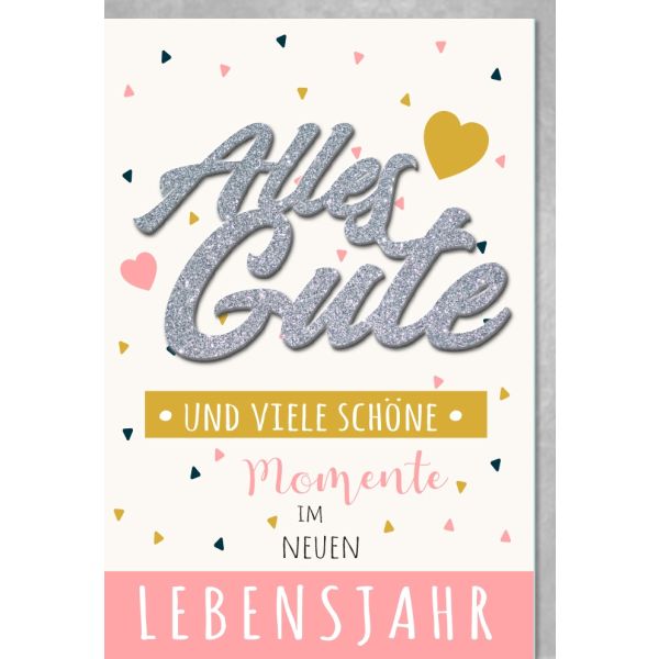 Geburtstag Glückwunschkarte mit Umschlag Viele schöne Momente Alles Gute
