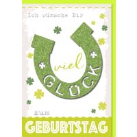 Geburtstag Glückwunschkarte mit Umschlag Hufeisen...