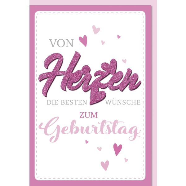 Geburtstag Glückwunschkarte mit Umschlag Von Herzen Beste Wünsche