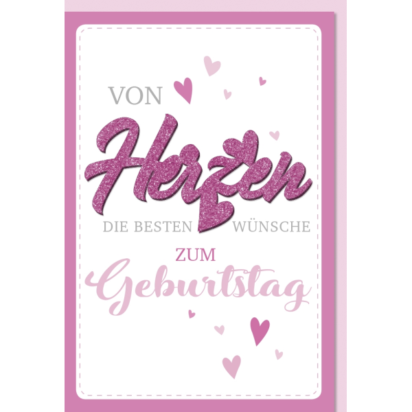 Geburtstag Glückwunschkarte mit Umschlag Von Herzen Beste Wünsche