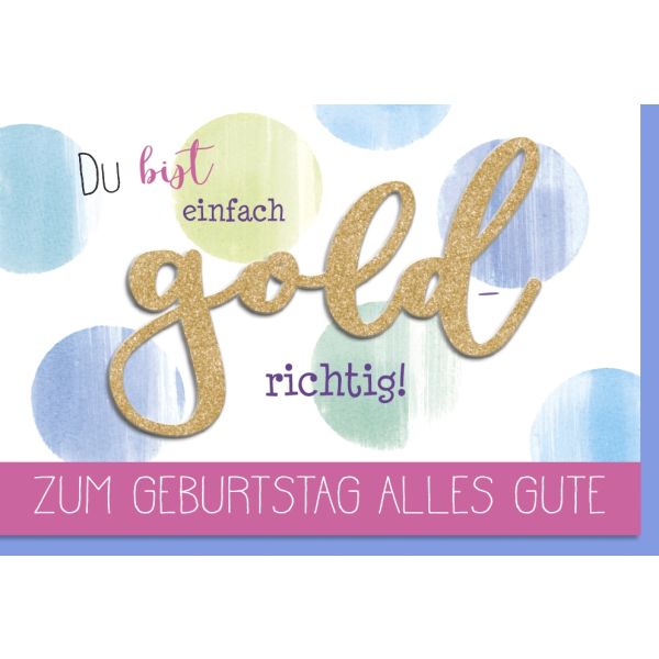 A Geburtstag Glückwunschkarte mit Umschlag Gold Richtig Alles Gute