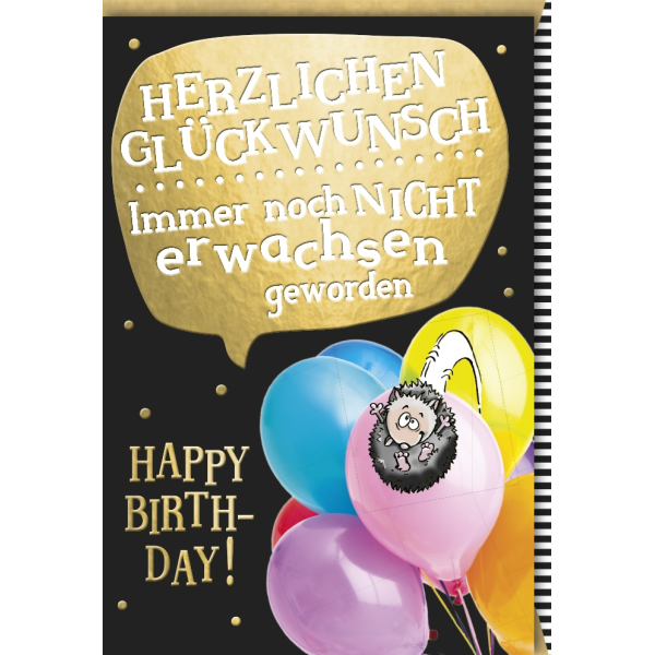 Geburtstag Glückwunschkarte mit Umschlag immer noch nicht erwachsen geworden