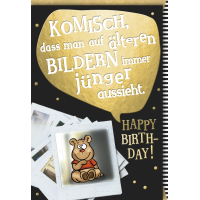 Geburtstag Glückwunschkarte mit Umschlag Alte Bilder...