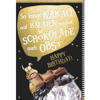 Geburtstag Glückwunschkarte mit Umschlag Kakao...