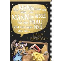 Geburtstag Glückwunschkarte mit Umschlag Ein Mann...